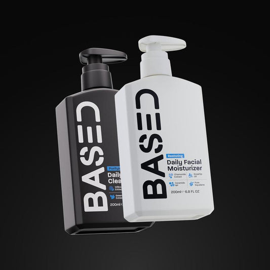 BASED Daily Skincare Duo | Purifying Face Wash + Restoring Moisturizer | Built for All Skin Types | 100% Non-Toxic, Healthy Ingredients | Hormone Safe - ZERO Endocrine Disruptors